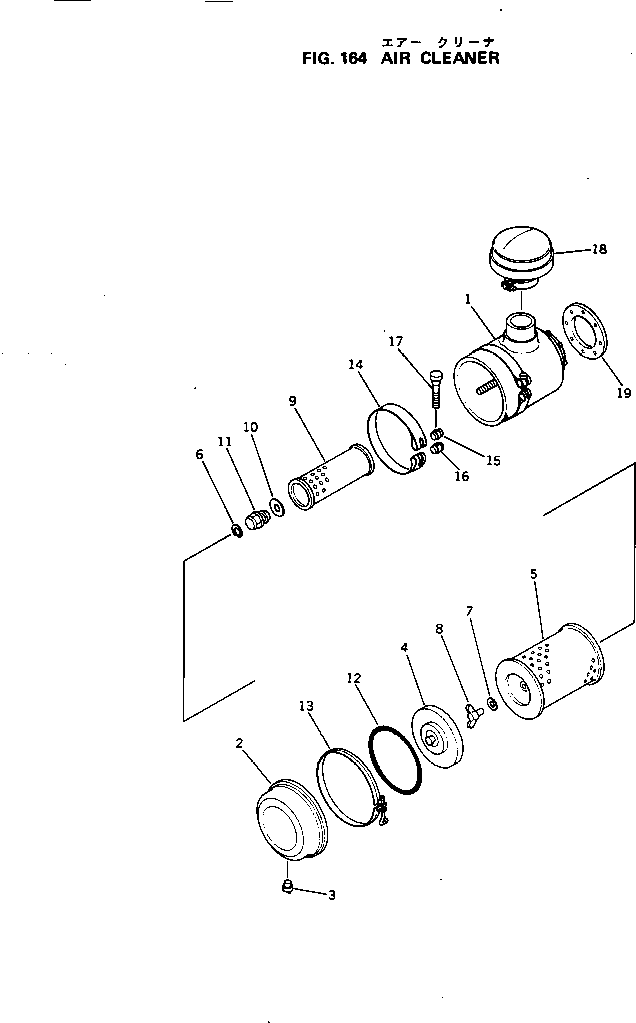 Engines Komatsu / S6D105-1W S/N 56946-UP(s6d105pc) / AIR CLEANER(030060 : 164)