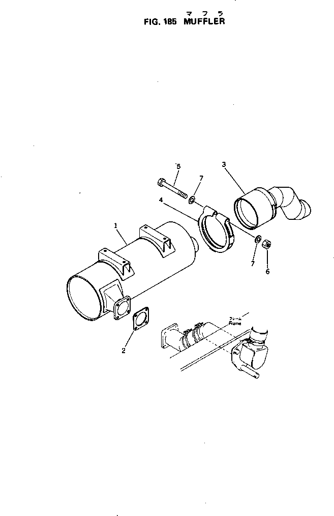 Engines Komatsu / S6D105-1W S/N 56946-UP(s6d105pc) / MUFFLER(030070 : 185)