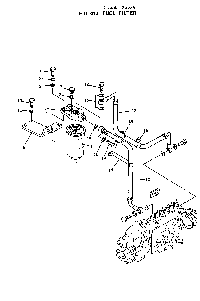 Engines Komatsu / S6D105-1W S/N 56946-UP(s6d105pc) / FUEL FILTER(120020 : 412)