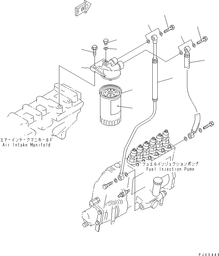 Engines Komatsu / S6D108-1B S/N 11731-UP(s6d108-c) / FUEL FILTER AND PIPING(120020 : 0411)