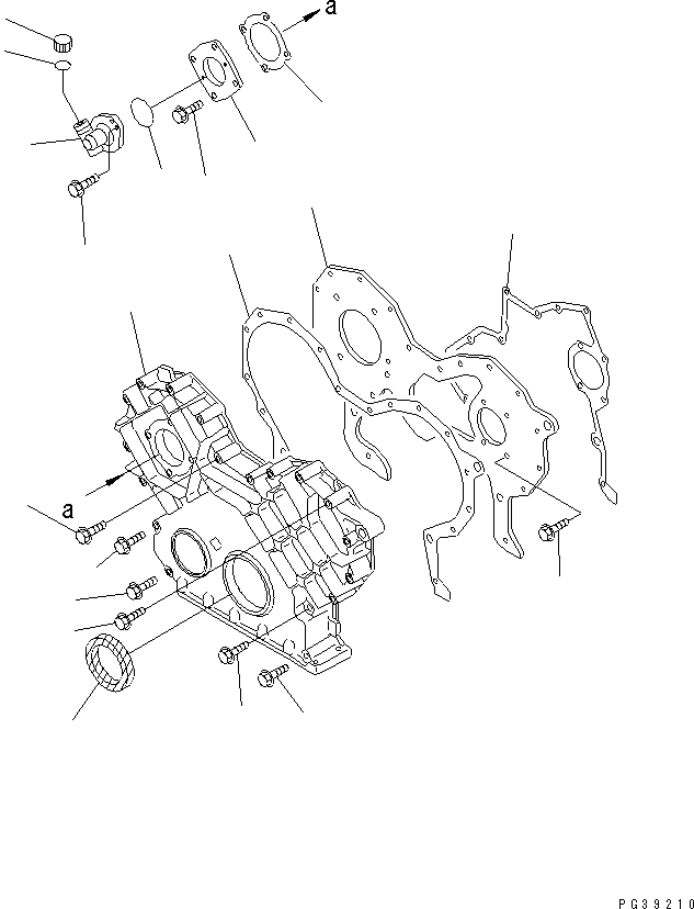 Komatsu parts book diagram for S6D108-1G-6 S/N 10001-UP: FRONT COVER (WITH TACHOMETER OUTLET) (GEAR BOX 22X1.5)(#17248-)