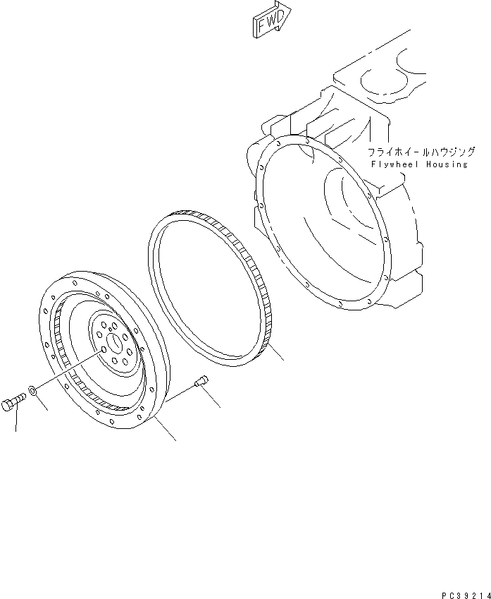 Komatsu parts book diagram for S6D108-1G-6 S/N 10001-UP: FLYWHEEL(#15882-)