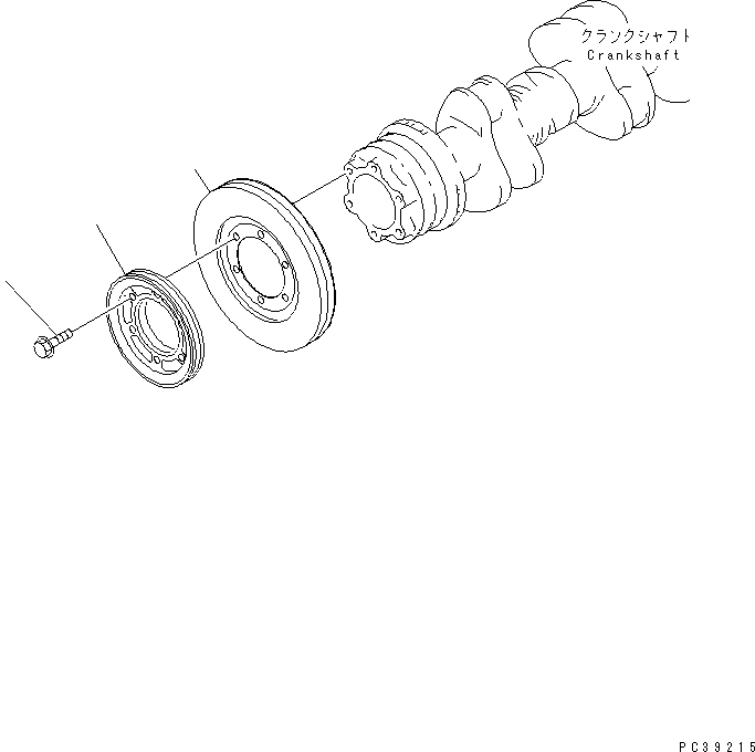 Komatsu parts book diagram for S6D108-1G-6 S/N 10001-UP: DAMPER(#15614-)