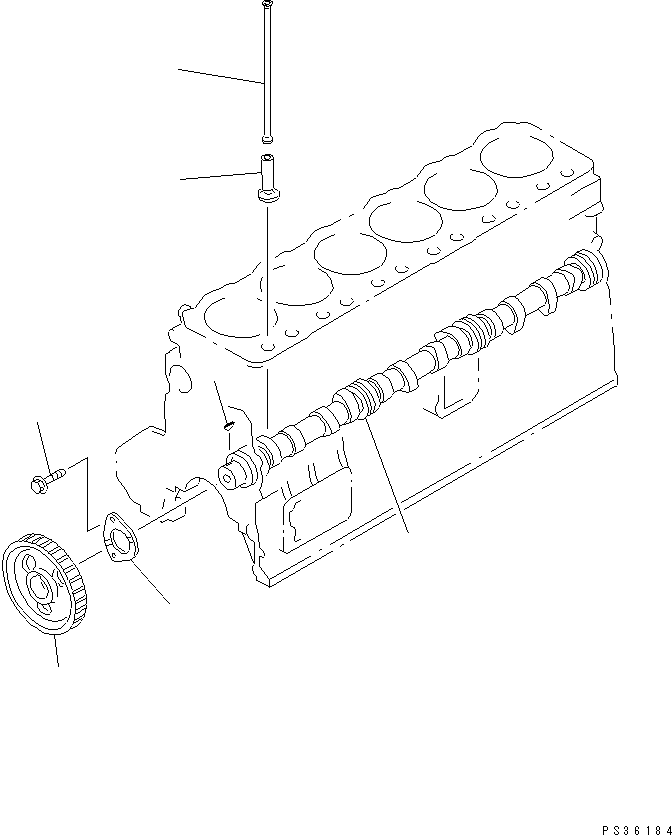 Komatsu parts book diagram for S6D108-1G-6 S/N 10001-UP: CAMSHAFT AND TAPPET