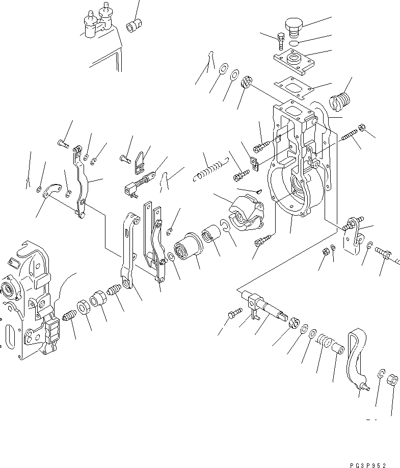 Komatsu parts book diagram for S6D108-1G-6 S/N 10001-UP: FUEL INJECTION PUMP (GOVERNOR) (1/2) (INNER PARTS)(#15614-)