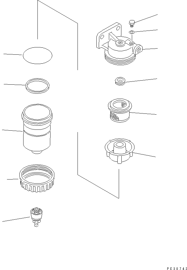 Komatsu parts book diagram for S6D108-1G-6 S/N 10001-UP: WATER SEPARATER(#19433-21061)