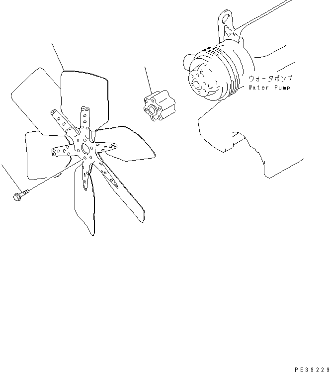 Komatsu parts book diagram for S6D108-1G-6 S/N 10001-UP: COOLING FAN(#15614-)