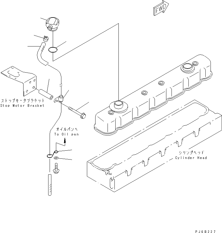 Komatsu parts book diagram for S6D108E-2A-N6 S/N 19030-UP: HEAD COVER MOUNTING(#29476-)