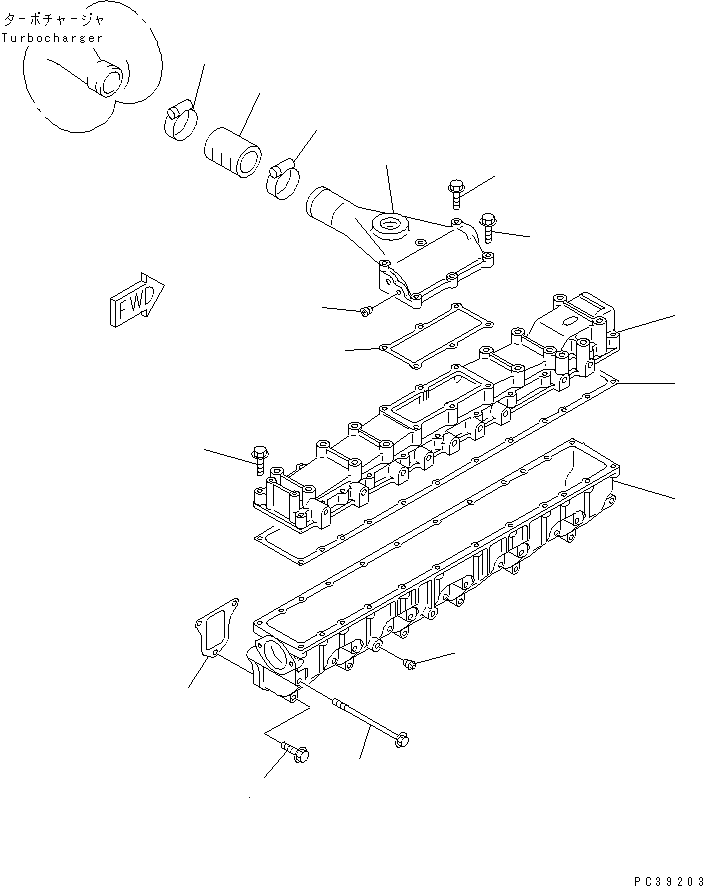 Komatsu parts book diagram for S6D108E-2A-N6 S/N 19030-UP: AIR INTAKE MANIFOLD(#21560-)