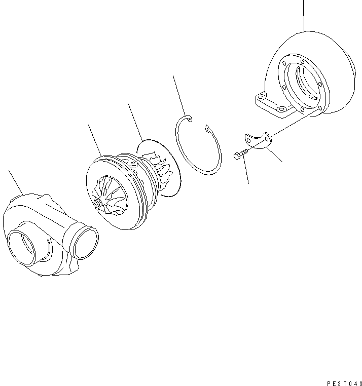 Komatsu parts book diagram for S6D108E-2A-N6 S/N 19030-UP: TURBOCHARGER (INNER PARTS)(#21560-)