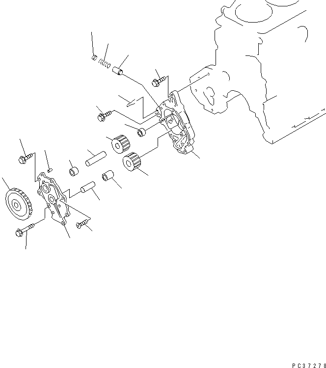 Komatsu parts book diagram for S6D108E-2A-N6 S/N 19030-UP: OIL PUMP(#21560-)