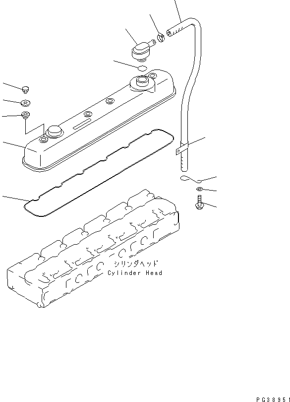 Engines Komatsu / S6D108-1C-6 S/N 10001-UP(s6d108cr) / HEAD COVER(030040 : A1110-A2A3)