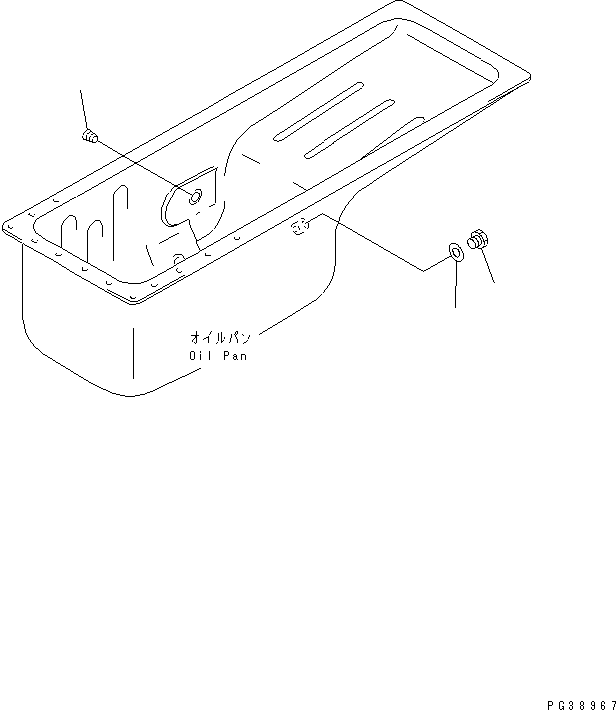 Komatsu parts book diagram for S6D108-1C-6 S/N 10001-UP: OIL PAN BLIND PULG
