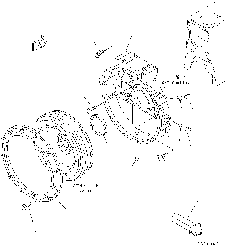 Engines Komatsu / S6D108-1C-6 S/N 10001-UP(s6d108cr) / FLYWHEEL HOUSING(030220 : A2210-A2A2)