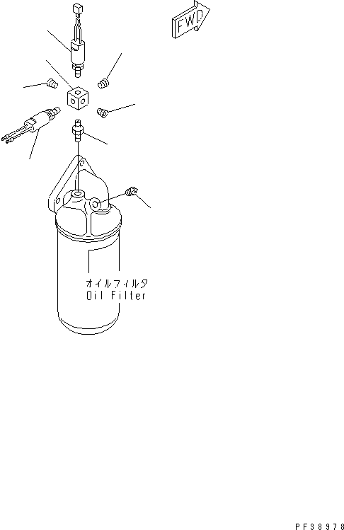 Komatsu parts book diagram for S6D108-1C-6 S/N 10001-UP: OIL PRESSURE SWITCH (NORMAL CLOSE CONTACT TYPE)