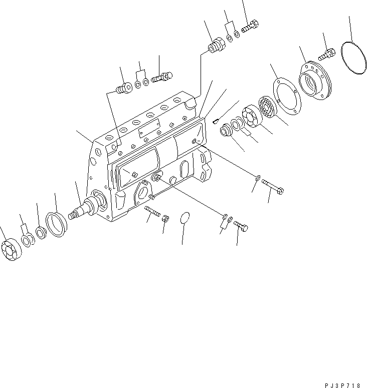 Komatsu parts book diagram for S6D108-1C-6 S/N 10001-UP: FUEL INJECTION PUMP (PUMP) (1/2) (INNER PARTS)