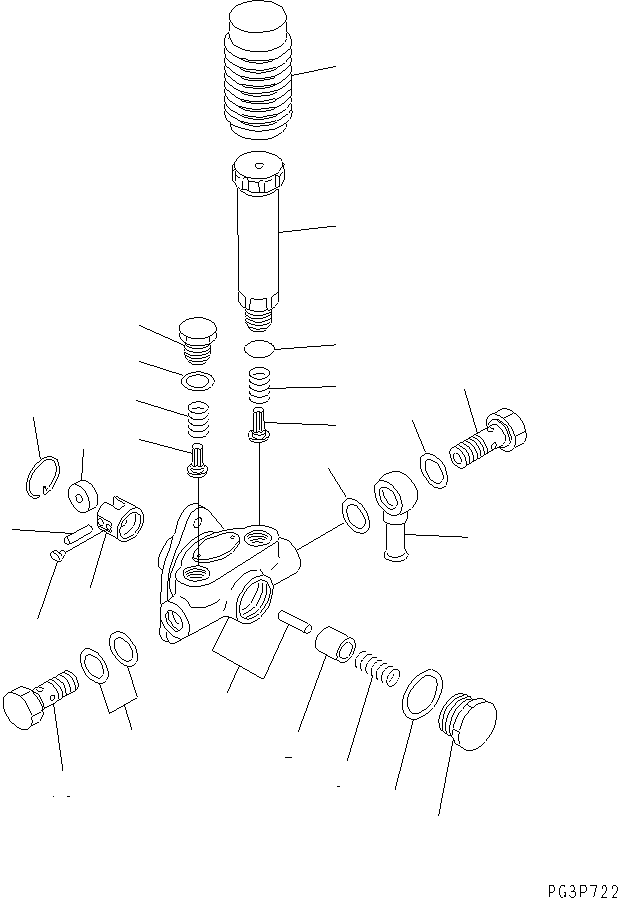 Komatsu parts book diagram for S6D108-1C-6 S/N 10001-UP: FUEL INJECTION PUMP (FEED PUMP) (INNER PARTS)