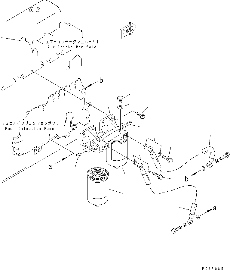 Engines Komatsu / S6D108-1C-6 S/N 10001-UP(s6d108cr) / FUEL FILTER (2 FILTER TYPE)(030470 : A4110-A2A1)