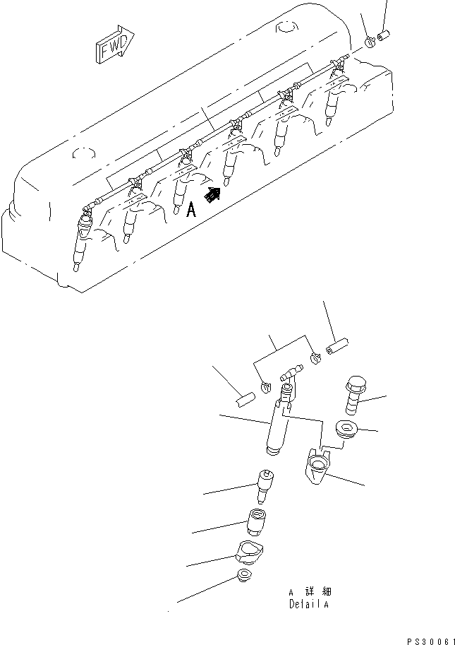 Engines Komatsu / S6D108-1C-6 S/N 10001-UP(s6d108cr) / INJECTION NOZZLE(030490 : A4210-A2A1)