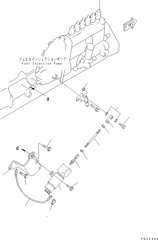 Komatsu parts book diagram for S6D108-1C-6 S/N 10001-UP: SOLENOIDE (A-CONTACT POINT TYPE)