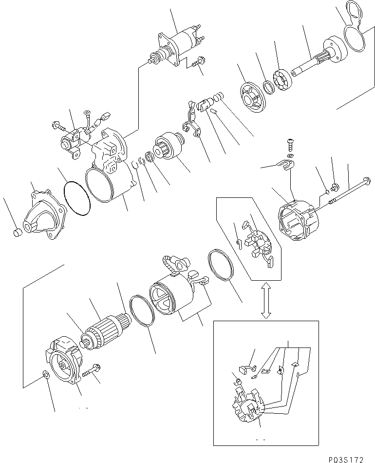 Engines Komatsu / S6D108-1C-6 S/N 10001-UP(s6d108cr) / STARTING MOTOR (7.5KW) (X CONNECTOR SPEC.) (INNER PARTS)(#13936-25751)(030670 : A6210-B2A3)