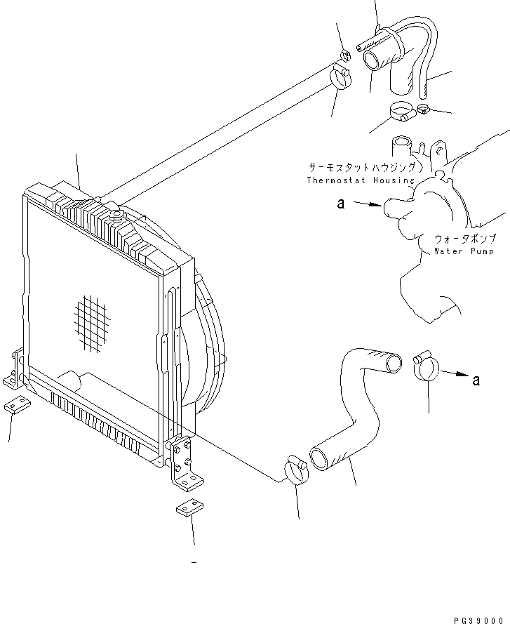 Komatsu parts book diagram for S6D108-1C-6 S/N 10001-UP: RADIATOR