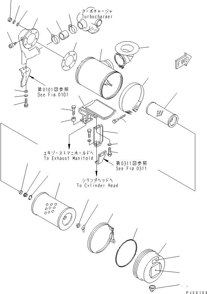 Engines Komatsu / S6D110-1A S/N 50195-UP(s6d110-r) / AIR CLEANER AND MOUNTING(030060 : 0141)