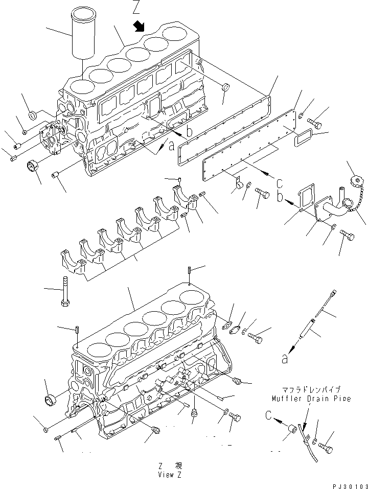 Engines Komatsu / S6D110-1A S/N 50195-UP(s6d110-r) / CYLINDER BLOCK(#50195-52506)(060010 : 0201)