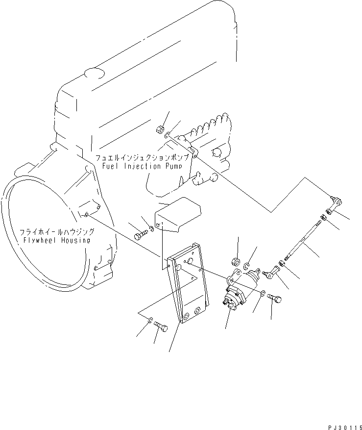 Engines Komatsu / S6D110-1A S/N 50195-UP(s6d110-r) / SOLENOID AND MOUNTING (KEY STOP TYPE)(120020 : 0405)