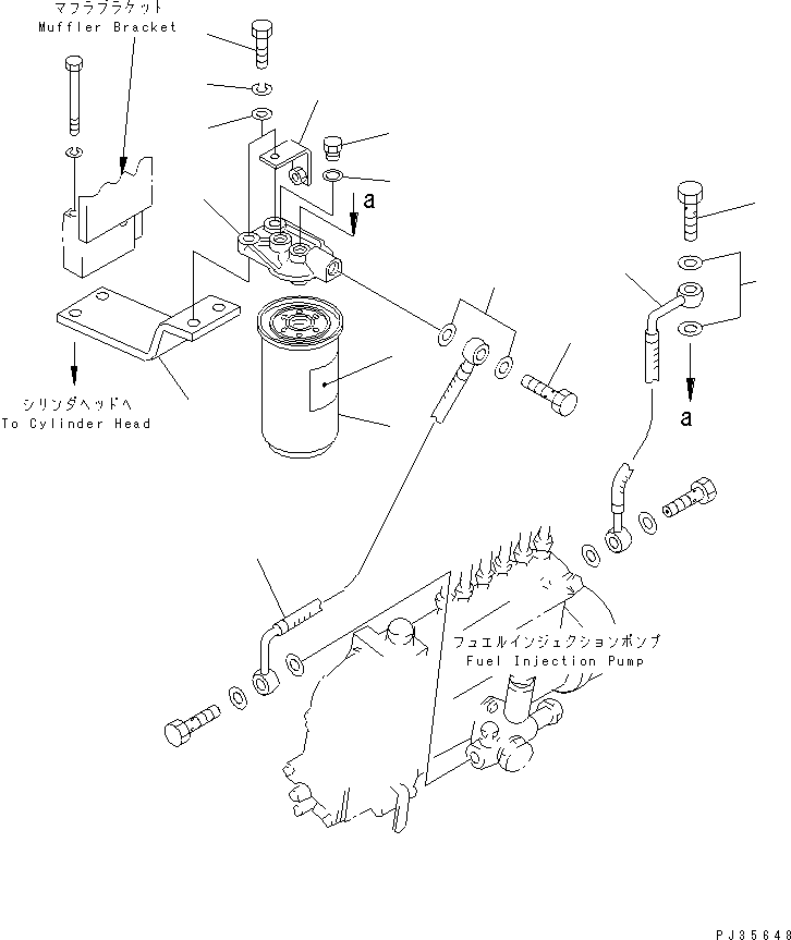 Engines Komatsu / S6D110-1A S/N 50195-UP(s6d110-r) / FUEL FILTER AND PIPING(120030 : 0411)