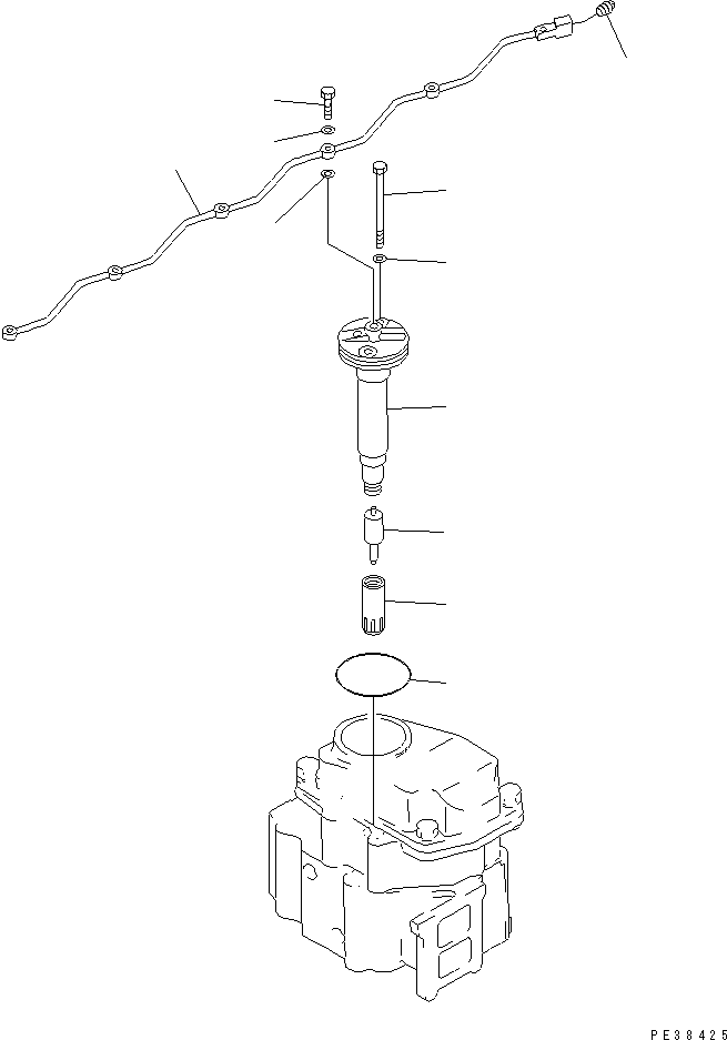 Komatsu parts book diagram for S6D125E-2H S/N 60863-UP: INJECTION NOZZLE(#61582-81642)
