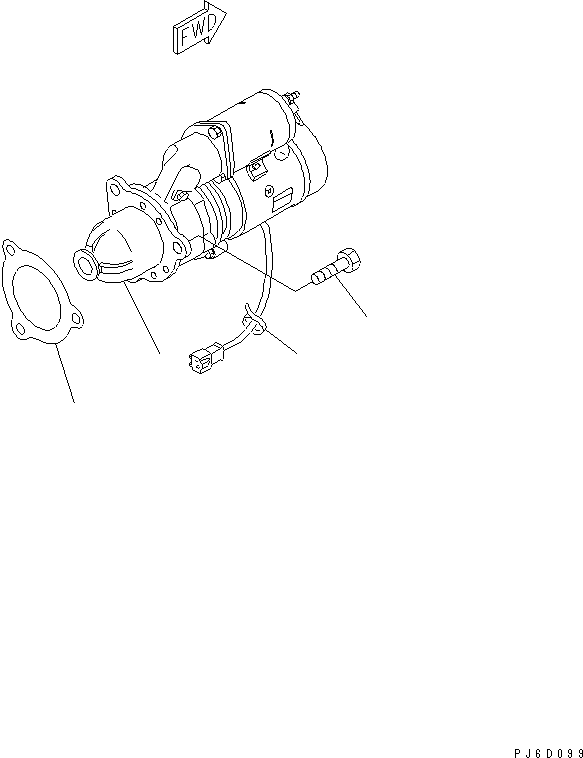 Komatsu parts book diagram for S6D125E-2H S/N 60863-UP: STARTING MOTOR MOUNTING (11KW) (COLD TERRAIN SPEC.)(#85824-)
