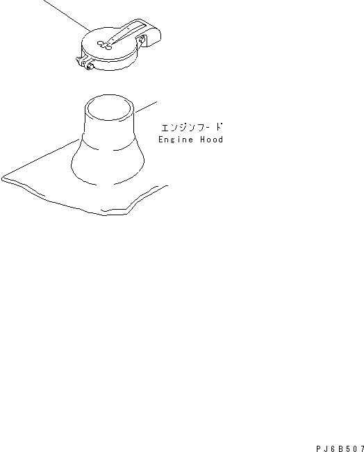 Komatsu parts book diagram for S6D125E-2H S/N 60863-UP: EXHAUST CAP(#81643-)