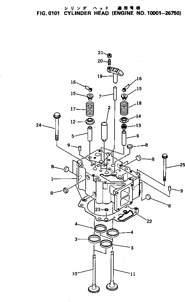 Engines Komatsu / S6D125-1K S/N 10001-UP(s6d1203c) / CYLINDER HEAD(#10001-26750)(030010 : 0101)