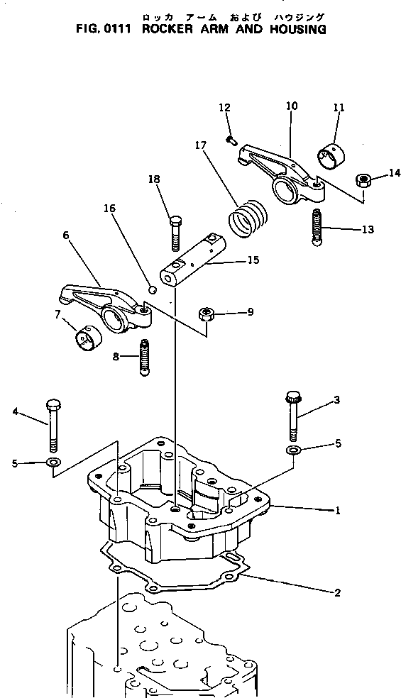 Engines Komatsu / S6D125-1K S/N 10001-UP(s6d1203c) / ROCKER ARM AND HOUSING(030030 : 0111)