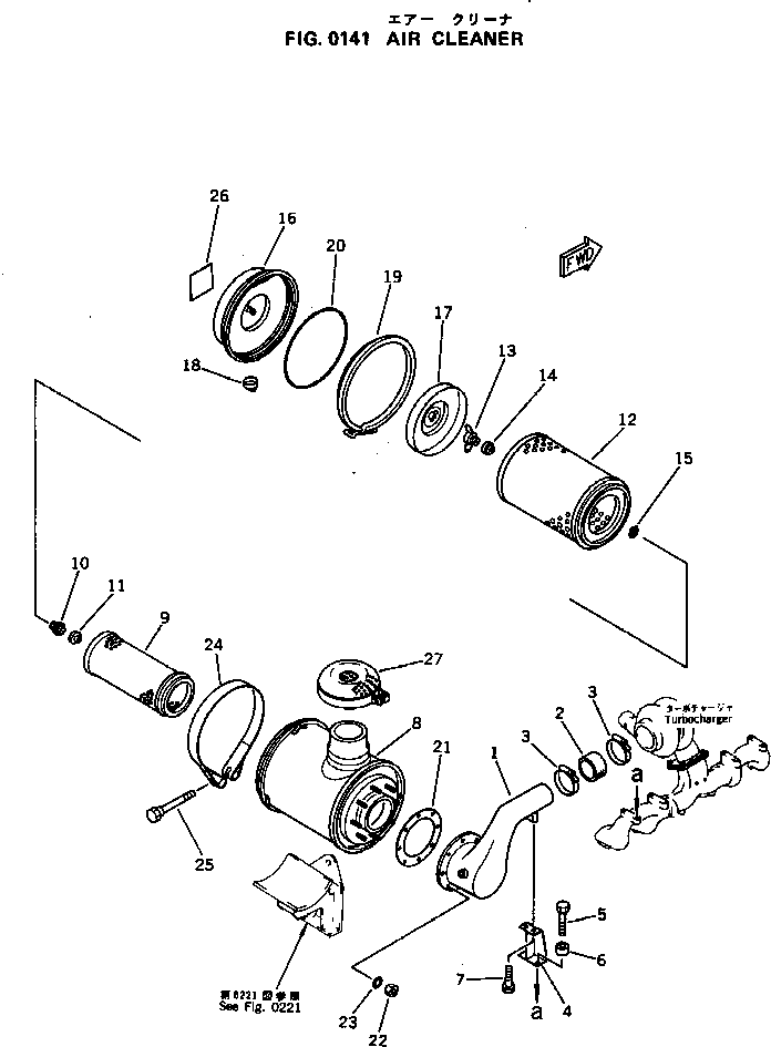Engines Komatsu / S6D125-1K S/N 10001-UP(s6d1203c) / AIR CLEANER(030060 : 0141)