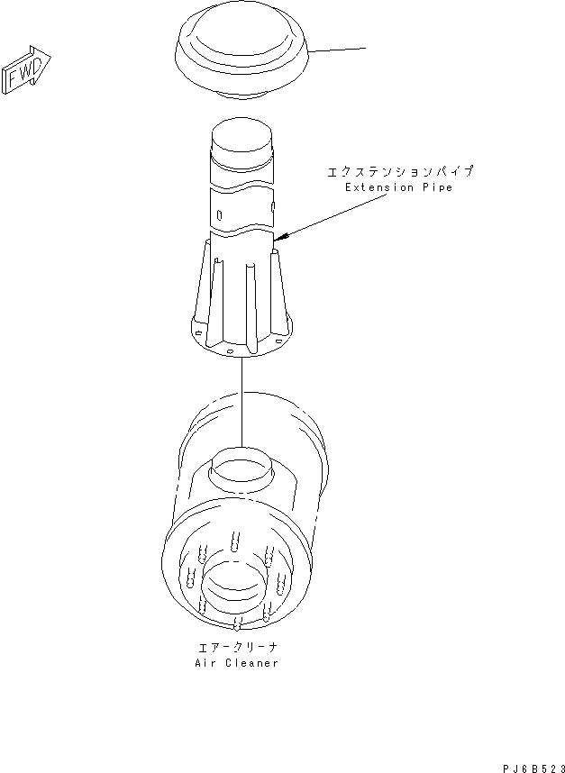 Komatsu parts book diagram for S6D125E-2C-6 S/N 60721-UP: AIR CLEANER CAP(#78278-)
