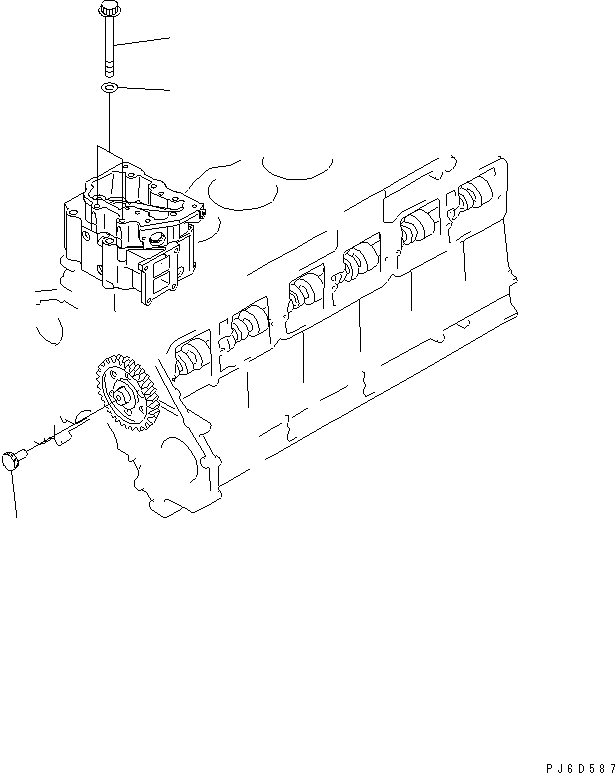 Komatsu parts book diagram for S6D125E-2C-6 S/N 60721-UP: TACHOMETER DRIVE(#75758-)