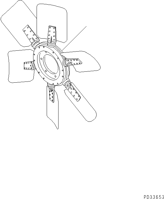 Komatsu parts book diagram for S6D125E-2C-6 S/N 60721-UP: COOLING FAN (EXTREME COLD TERRAIN SPEC.)(#60863-81454)