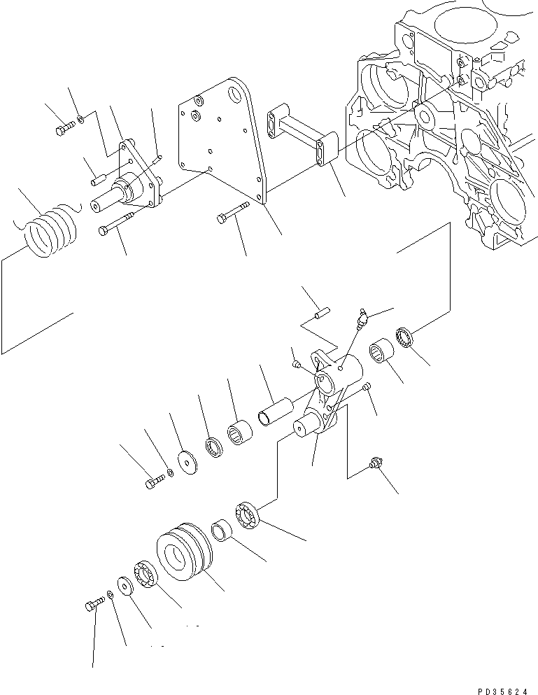 Komatsu parts book diagram for S6D125E-2C-6 S/N 60721-UP: FAN DRIVE(#60863-62529)