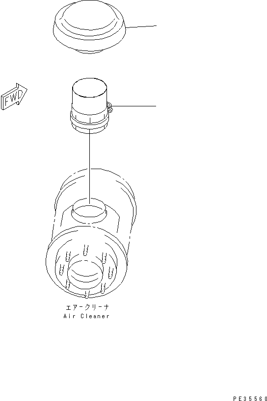 Engines Komatsu / S6D125E-2F-6 S/N 60721-UP(s6d1208c) / AIR CLEANER CAP(#60863-)(030090 : A1470-A3D2)