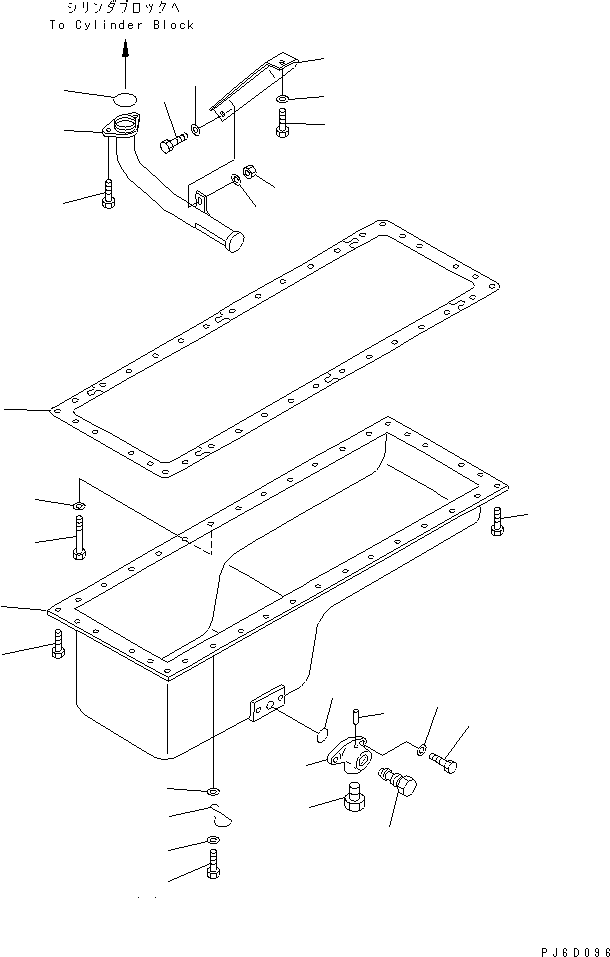 Engines Komatsu / S6D125E-2F-6 S/N 60721-UP(s6d1208c) / OIL PAN AND SUCTION TUBE(#87595-)(030250 : A2110-A3N1)