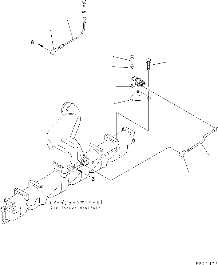 Komatsu parts book diagram for S6D125E-2J-6 S/N 60721-UP: HEATER SWITCH(#64848-)
