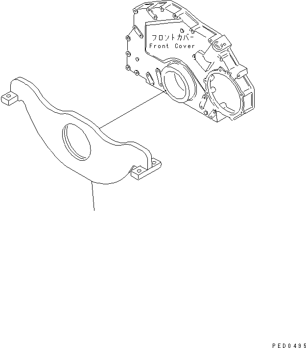 Komatsu parts book diagram for S6D125E-2J-6 S/N 60721-UP: ENGINE MOUNTING(#64848-)