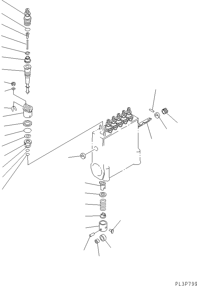 Komatsu parts book diagram for S6D125E-2J-6 S/N 60721-UP: FUEL INJECTION PUMP (PUMP) (2/2) (INNER PARTS)(#66973-)