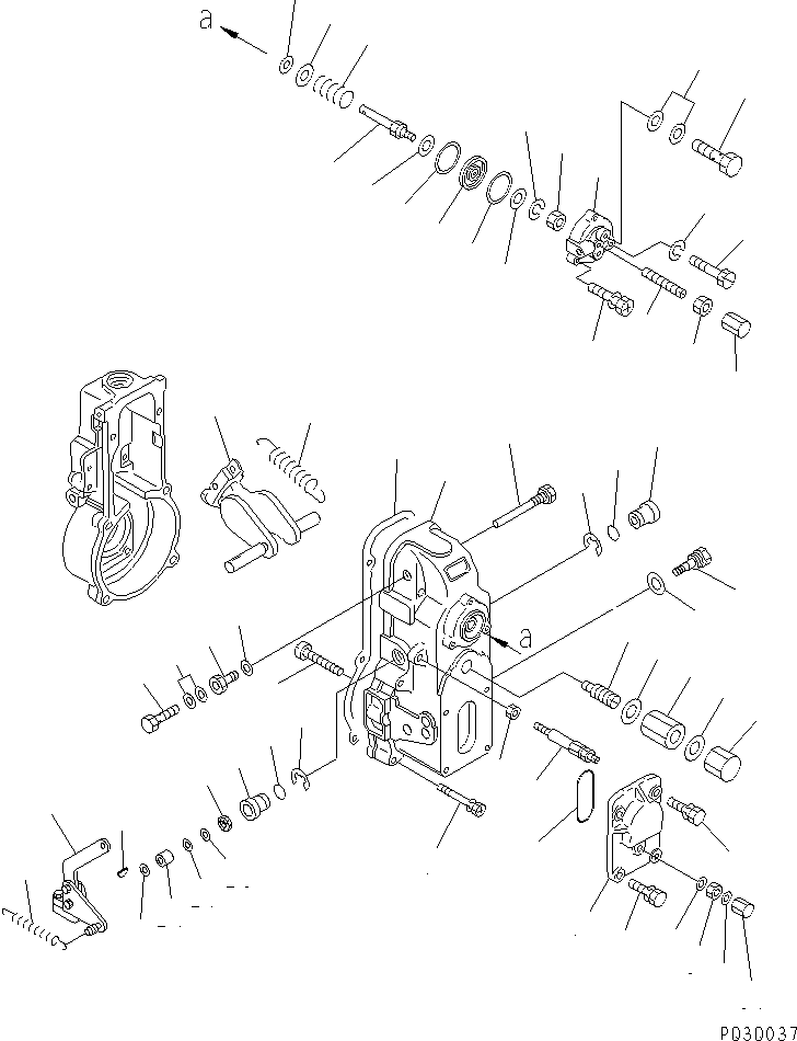 Komatsu parts book diagram for S6D125E-2J-6 S/N 60721-UP: FUEL INJECTION PUMP (GOVERNOR) (2/2) (INNER PARTS)(#64848-66972)