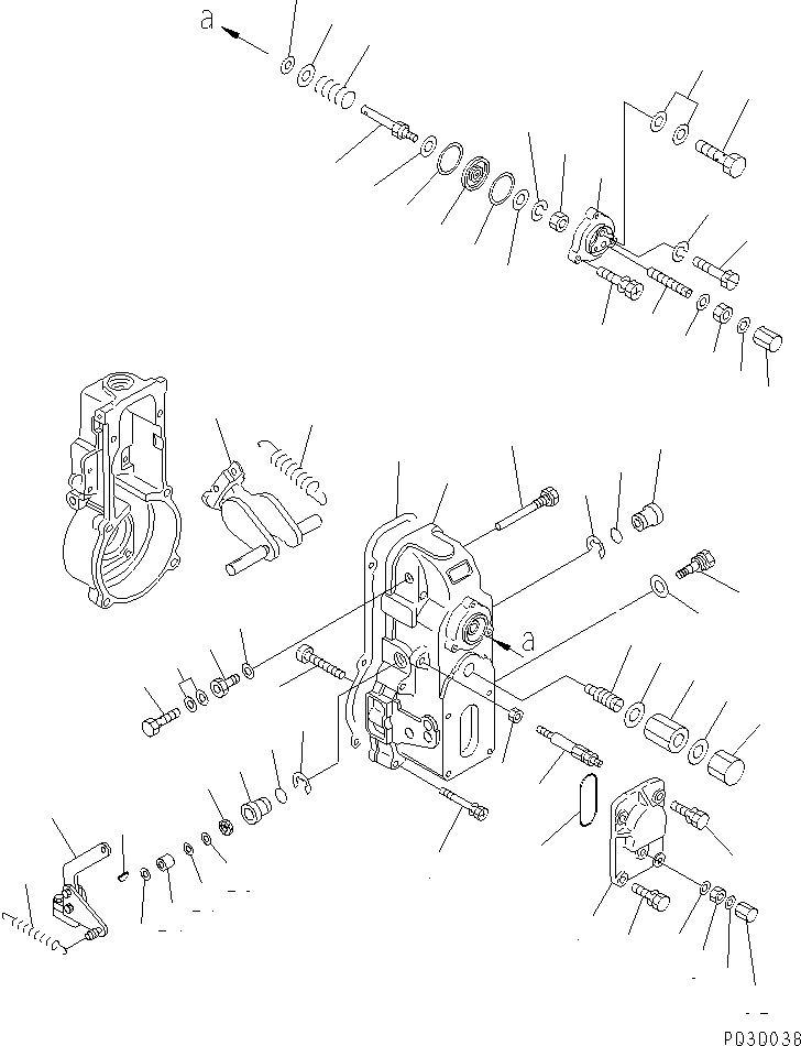 Komatsu parts book diagram for S6D125E-2J-6 S/N 60721-UP: FUEL INJECTION PUMP (GOVERNOR) (2/2) (INNER PARTS)(#66973-)
