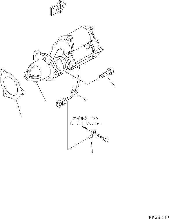 Komatsu parts book diagram for S6D125E-2J-6 S/N 60721-UP: STARTING MOTOR MOUNTING (7.5KW)(#61659-)