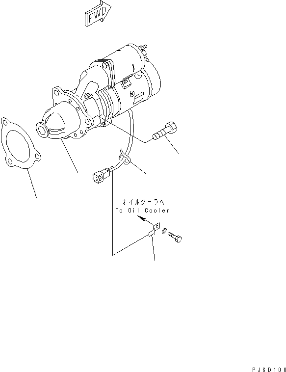 Komatsu parts book diagram for S6D125E-2J-6 S/N 60721-UP: STARTING MOTOR MOUNTING (11KW)(#85686-)