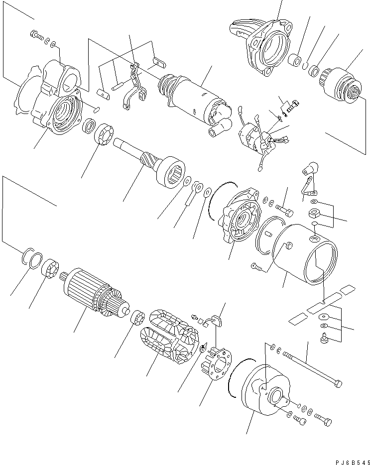 Komatsu parts book diagram for S6D125E-2J-6 S/N 60721-UP: STARTING MOTOR (7.5KW) (INNER PARTS)(#61659-90019)